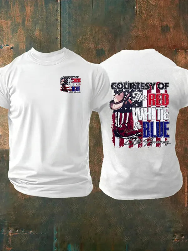T-Shirt Da Uomo "Courtesy Of Red White And Blue, 250° Anniversario Della Libertà"