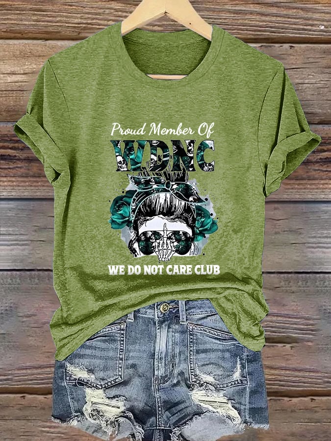 🔥Compra 3 e ottieni il 15% di sconto🔥T-shirt da donna girocollo, stile retrò, divertente stampa "Proud Member Of WDNC Menopause Perimenopause"
