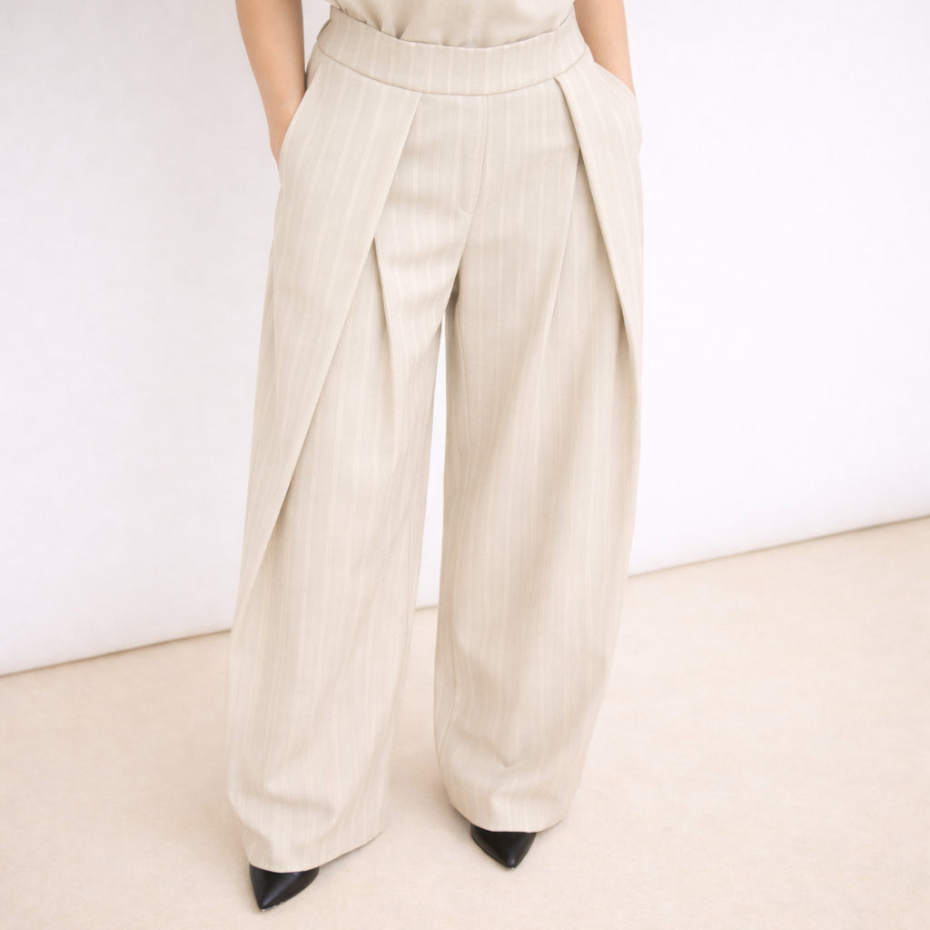 [2026.NOHO] Eva, Pantaloni Barrel Con Pence Frontali