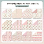 48 Sheets Scrapbook Paper 48 Designs Patterned Paper, 12 x 12 Inch Pink Floral Background Decorative Paper for DIY Album Decoupage Scrapbooking Card Making