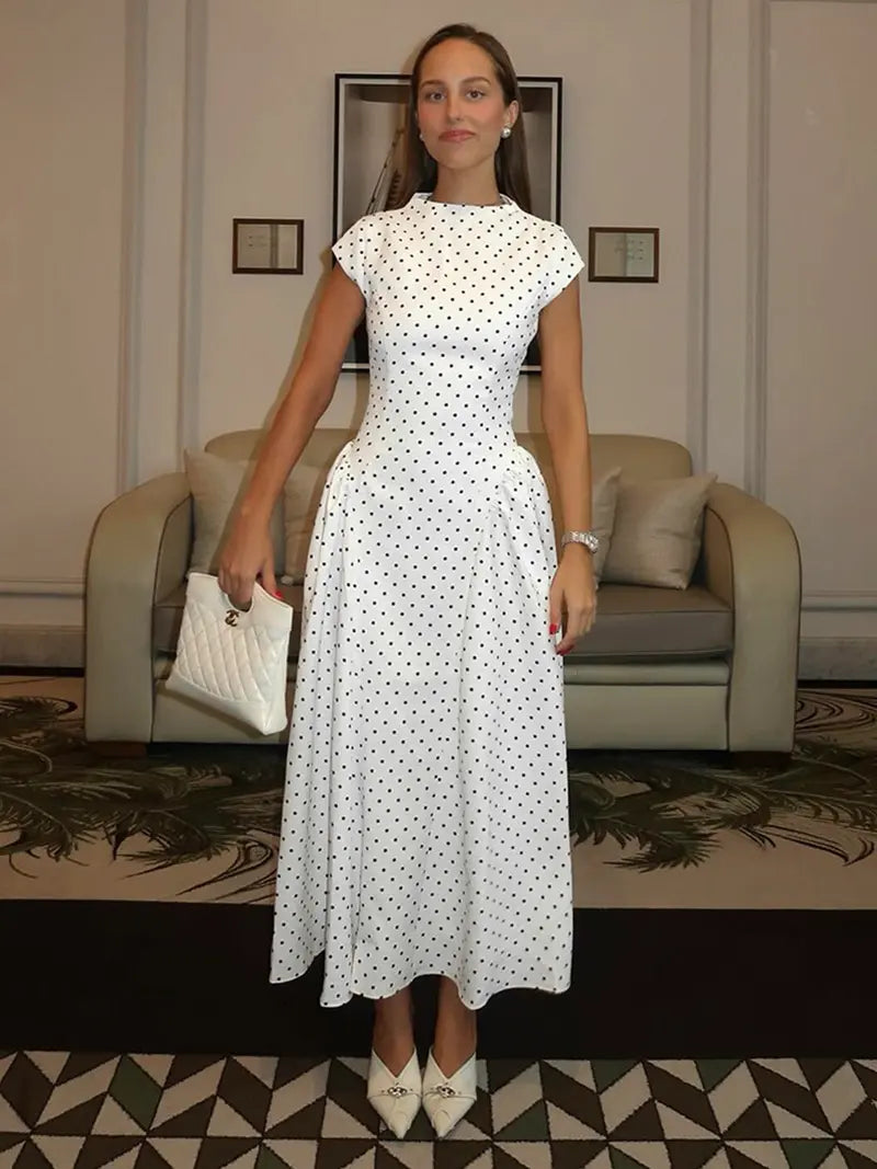 Maxi Abito A-Line Senza Maniche Slim-Fit