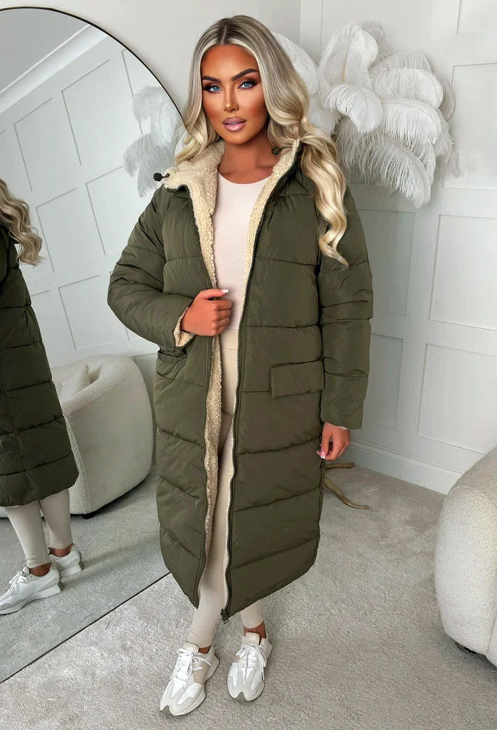 Doudoune matelassée réversible noire en polaire sherpa Double Trouble