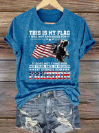 Women's  THIS IS MY FLAG Print T-Shirt