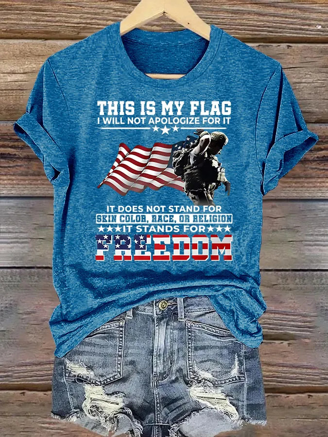 T-shirt da donna con stampa THIS IS MY FLAG