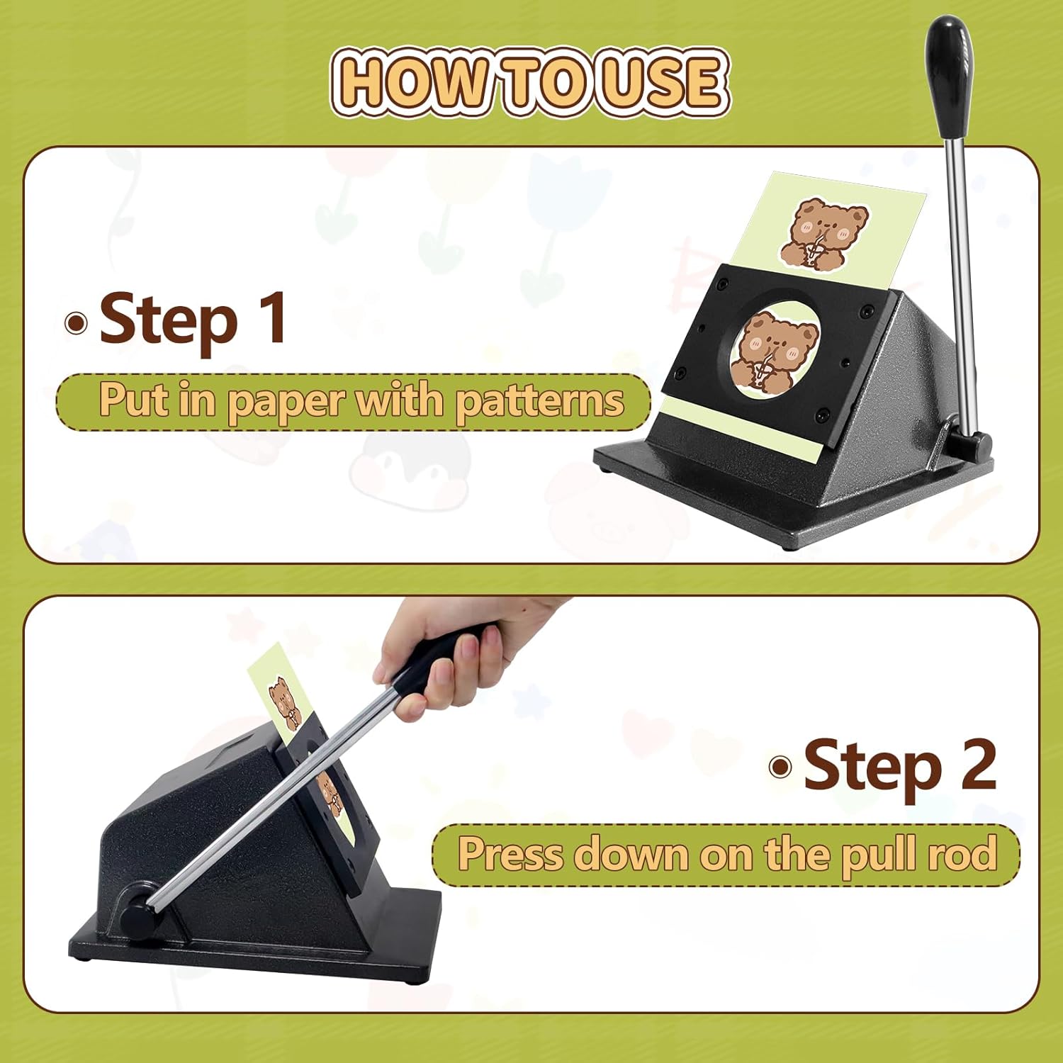 2.28" 58mm Button Paper Cutter, Circle Cutter Circle Punch, Round Paper Cutter Die Cut Machine for Making 2.28" 58mm Buttons DIY Button Making