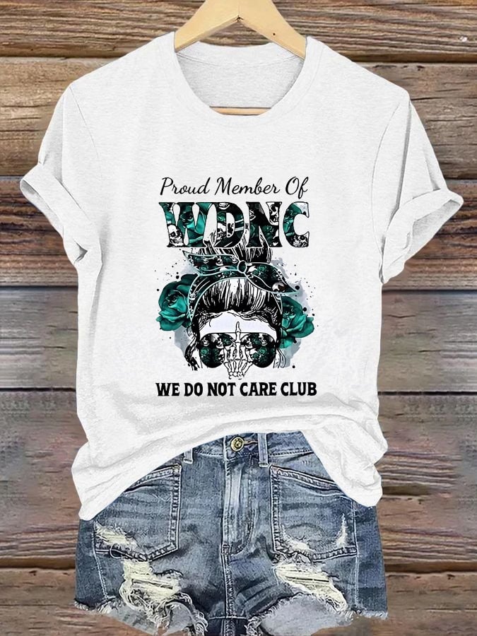 🔥Compra 3 e ottieni il 15% di sconto🔥T-shirt da donna girocollo, stile retrò, divertente stampa "Proud Member Of WDNC Menopause Perimenopause"