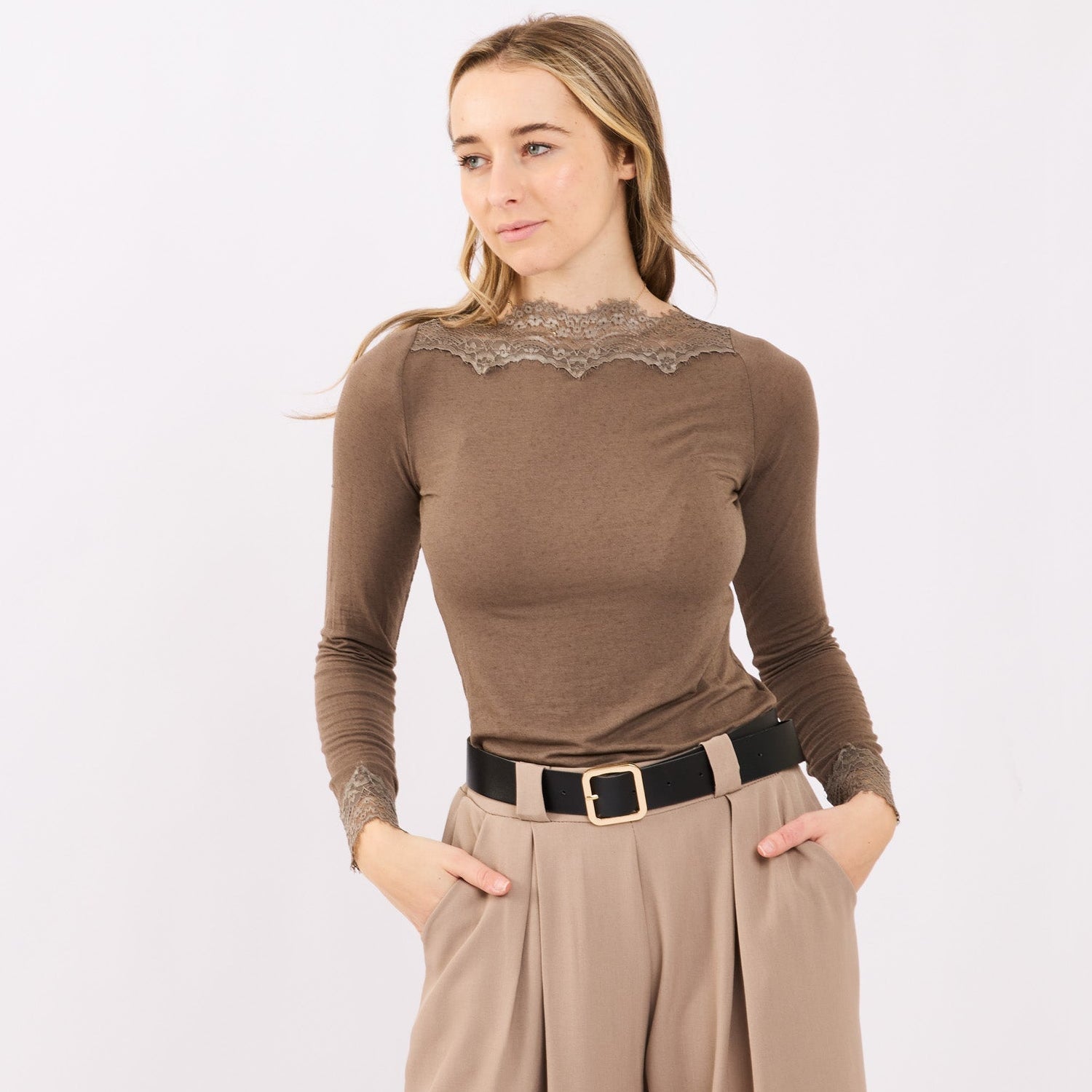[2026] Maglia Misto Cashmere A Maniche Lunghe