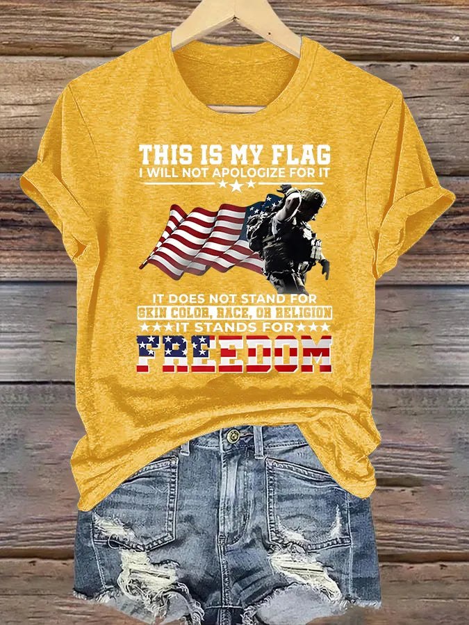 T-shirt da donna con stampa THIS IS MY FLAG