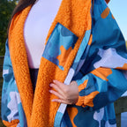 Peignoir de Séchage Imperméable Coupe-Vent, Robe de Changement Doublée Polaire Sherpa Douce, Manteau Veste à Capuche Surdimensionné à Manches Longues pour Enfants, Adultes, Hommes, Femmes, Surf, Plage, Natation, Restez au Sec