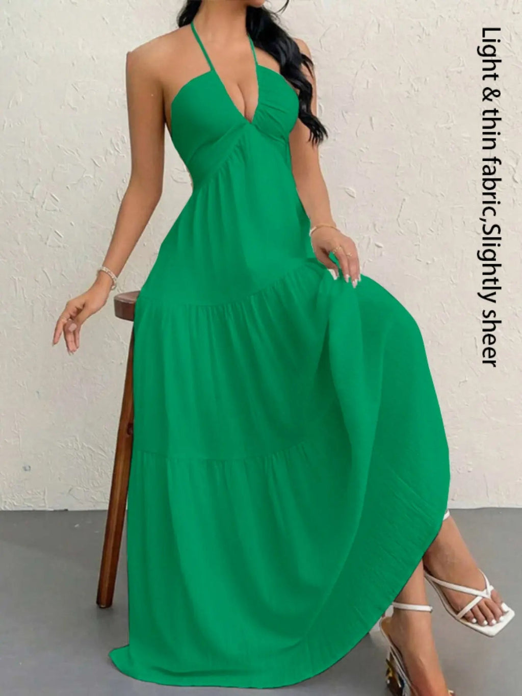 Robe unie pour femme, vêtements d'été pour femme, robe décontractée sans manches et dos nu pour les vacances à la plage, vêtements d'été pour femme