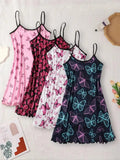 Camicia da Notte da Donna con Stampa Integrale, Camicia da Notte Casual Morbida e Confortevole con Spalline Sottili per Tutte le Stagioni, Pigiameria da Donna per Uso Interno, Vestito da Notte Traspirante