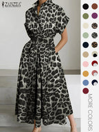 Robe unie à col pour femme, robe décontractée à manches courtes pour l'été, vêtements pour femmes pour le quotidien