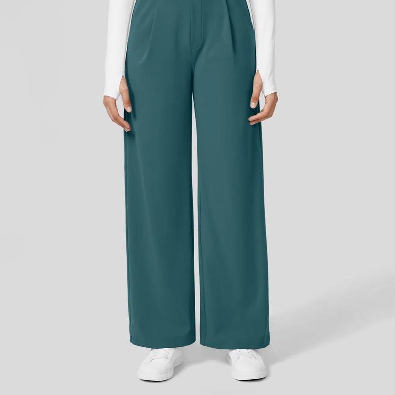 Pantaloni da Lavoro a Vita Alta con Tasche e Gamba Dritta, Abiti Business Casual da Donna, Abbigliamento Sportivo e da Esterno da Donna