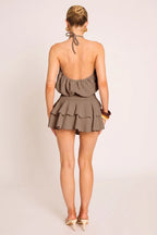 Black Textured Flippy Playsuit - Bernice