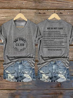 Women's  Retro Funny Proud Member Of  Club We Do Not Care Menopause Perimenopause Print T-Shirt