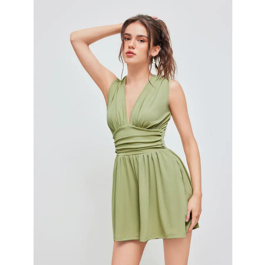 Combinaison bustier à col en V pour femme, printemps/été