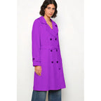 Trench-coat, doublé, à revers, croisé, avec ceinture, poches avant, vêtement féminin confortable, élégant et polyvalent, adapté à toutes les occasions, formelles ou décontractées, particulièrement adapté pour l'automne, l'hiver et le printemps.