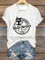 V-Neck Retro Funny Proud Member Of  Club We Do Not Care Menopause Perimenopause Print T-Shirt