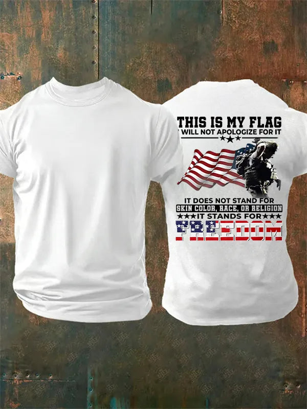 Uomo T-shirt con stampa THIS IS MY FLAG