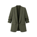 Blazer plissé à l'américaine | Vêtements pour femmes | Blazer | Plissé | Décontracté | Coupe ample