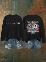 Women's   American 250th Print  Sweatshirt