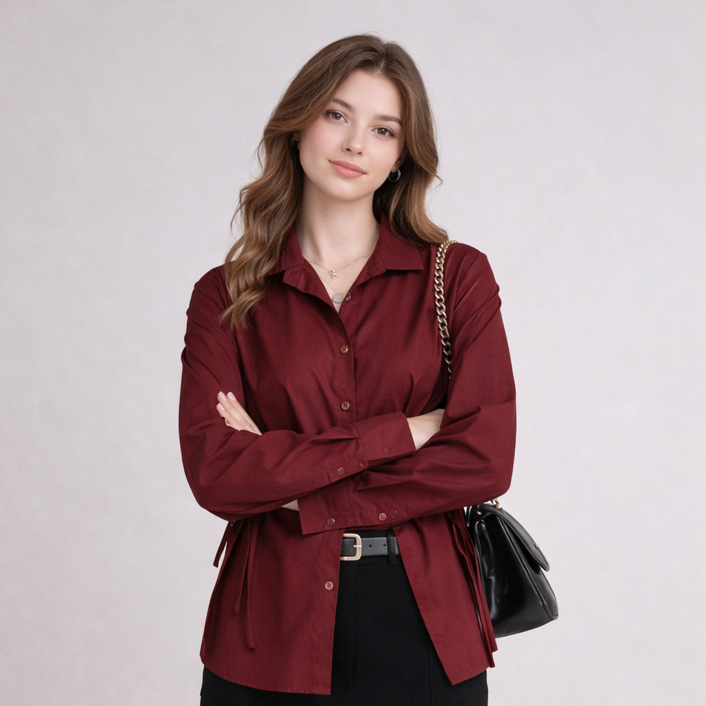 [2026.SOUL] Camicia Con Lacci Regolabili Laterali