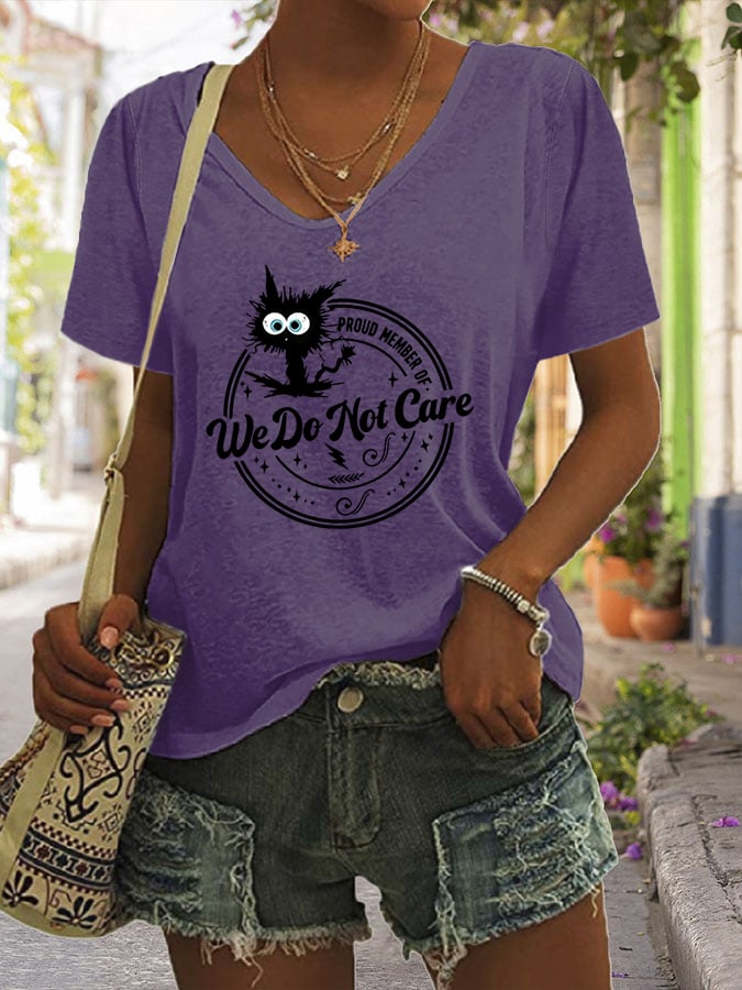 Women's  V-neck Retro Funny Proud Member Of  Club Menopause Perimenopause Print T-Shirt