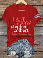 🔥Buy 3 Get 15% Off🔥V-Neck Retro Last Show 05.21.2026 The Night The Laughter Died After The Opening Monol, Hopefully People Laughed During The Show Print T-Shirt