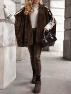 Manteau Décontracté à Capuche et Rayures Verticales pour Femme
