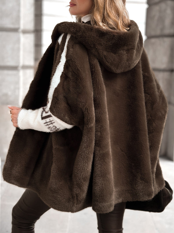 Manteau Décontracté à Capuche et Rayures Verticales pour Femme
