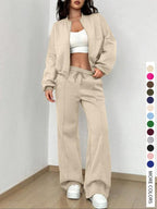 Completo da donna casual a righe con giacca e pantaloni con cerniera, abbigliamento da aeroporto, vita naturale aderente, lunghezza regolare, tutte le stagioni