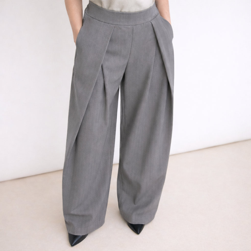 [2026.NOHO] Eva, Pantaloni Barrel Con Pence Frontali