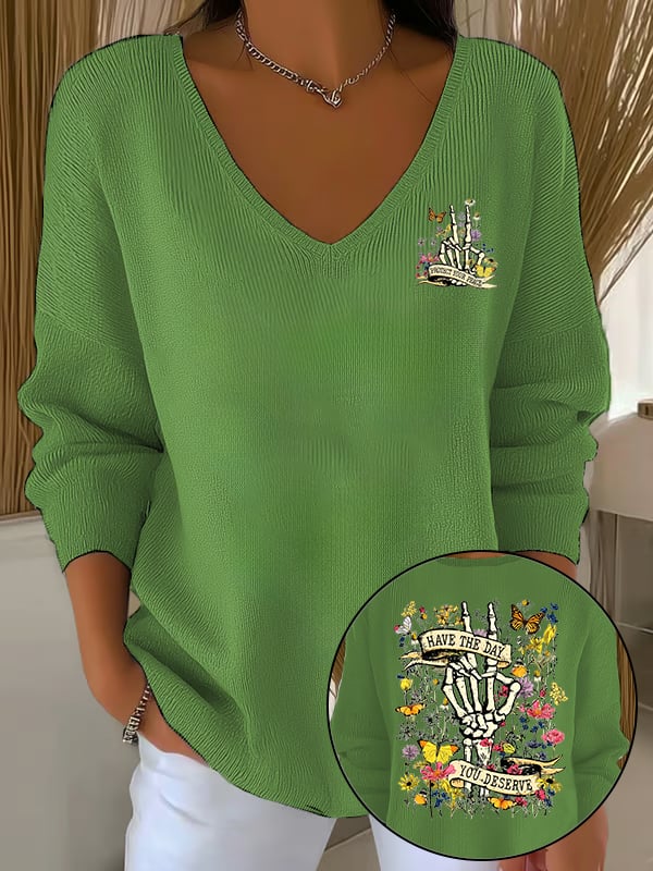 🔥Buy 3 Get 15% Off🔥Women's  Flower skull hand gesture Of WDNC Club We Do Not Care Menopause Perimenopause Print    Sweatshirt