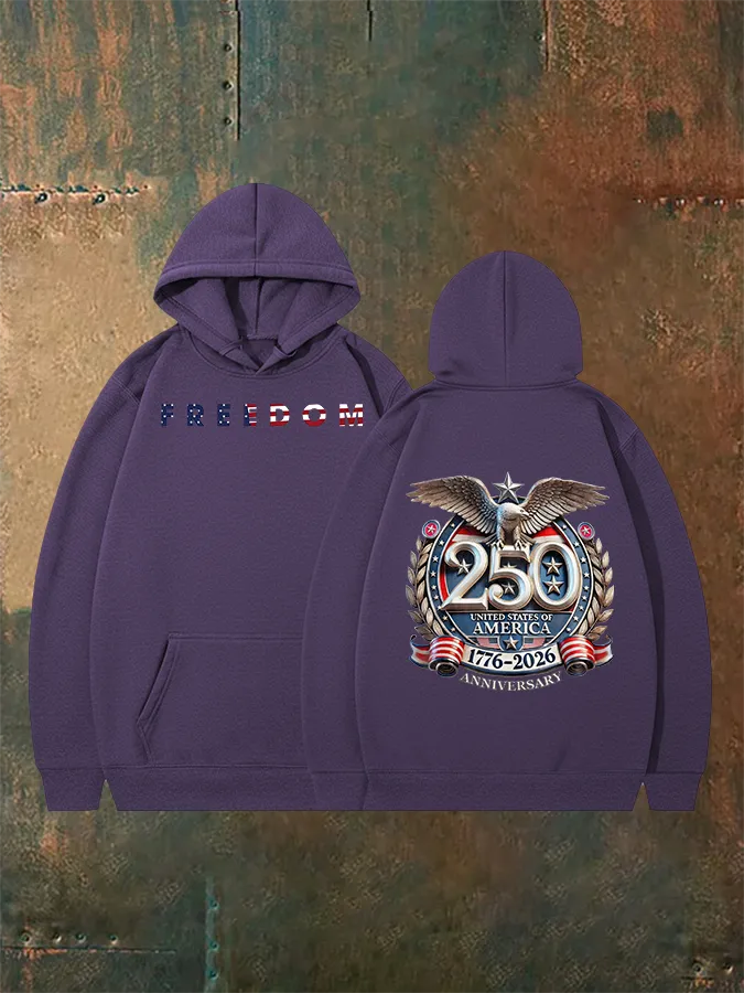Unisex Felpa con cappuccio stampata 250° anniversario americano