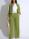 Ensemble deux pièces pour femme avec haut patchwork et pantalon large, ensemble décontracté à manches longues et pantalon pour usage quotidien, vêtements d'été pour femmes