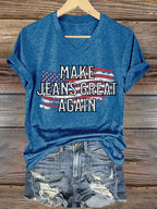 🔥Buy 3 Get 15% Off🔥V-Neck Retro Make Jeans Great Again Print T-Shirt