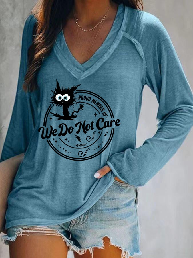 Women's  V-neck Retro Funny Proud Member Of  Club Menopause Perimenopause Print T-Shirt