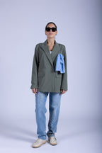 DOUBLE BREASTED BLAZER WITH BOW