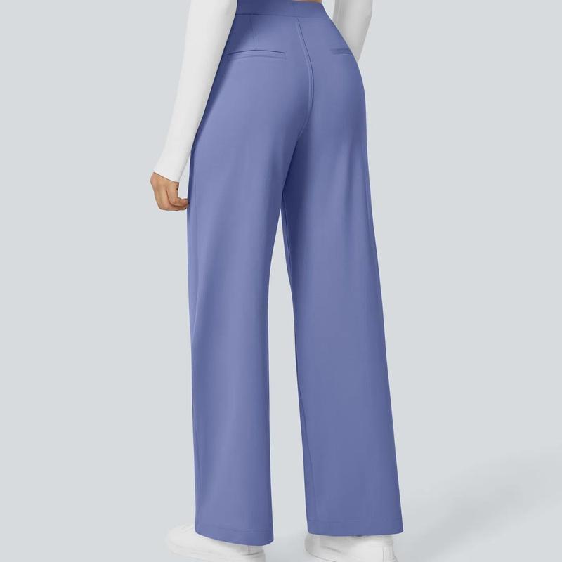 Pantaloni da Lavoro a Vita Alta con Tasche e Gamba Dritta, Abiti Business Casual da Donna, Abbigliamento Sportivo e da Esterno da Donna