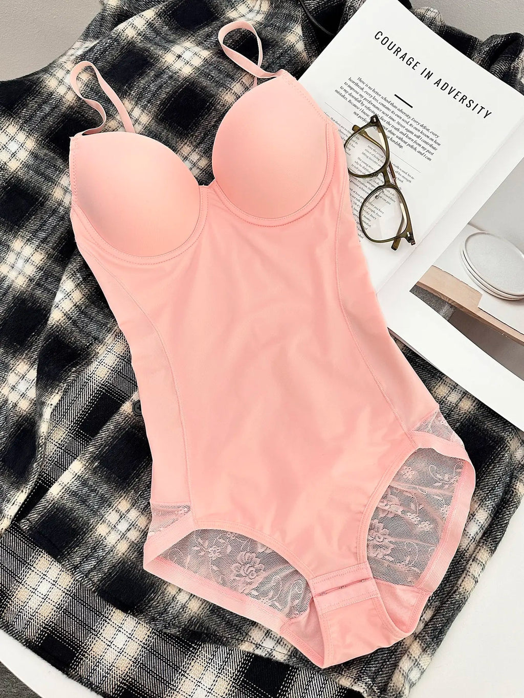 Body Gainant Amincissant Dos Nu Décolleté Plongeant pour Femme, Tailles XS-XXL, Style Décontracté, Design Uni, Portable Toute Saison