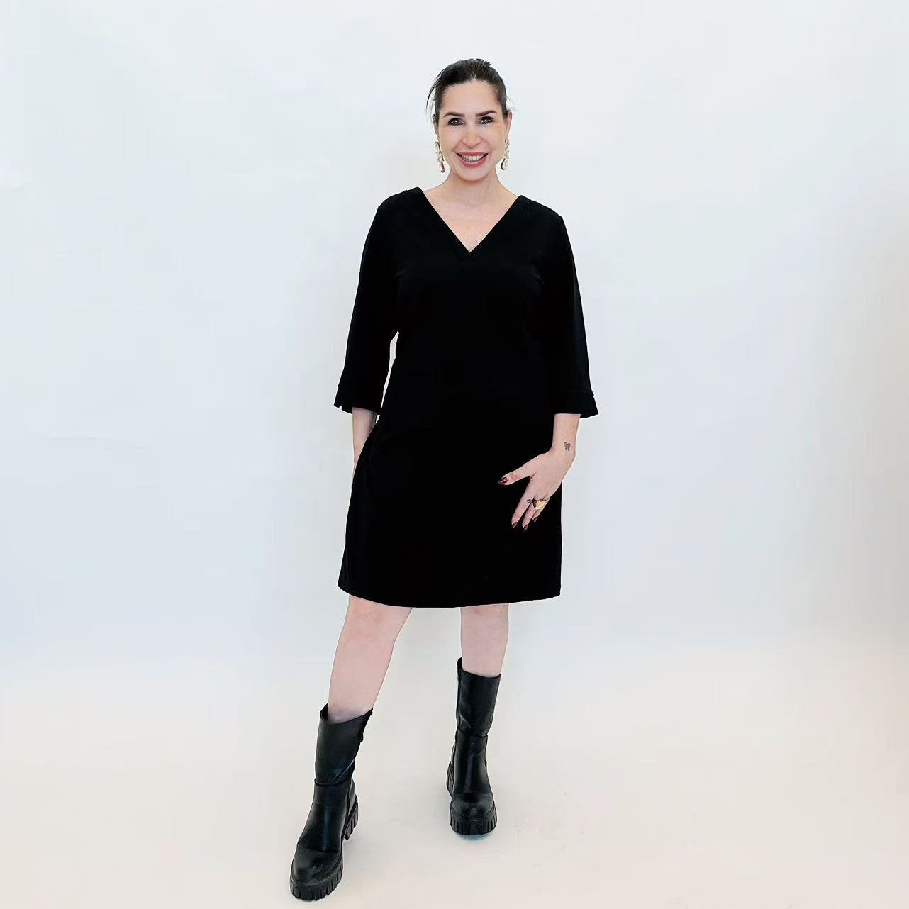 [2026.COUTURE] Abito Rachele, Ampio Corto con Scollo a V
