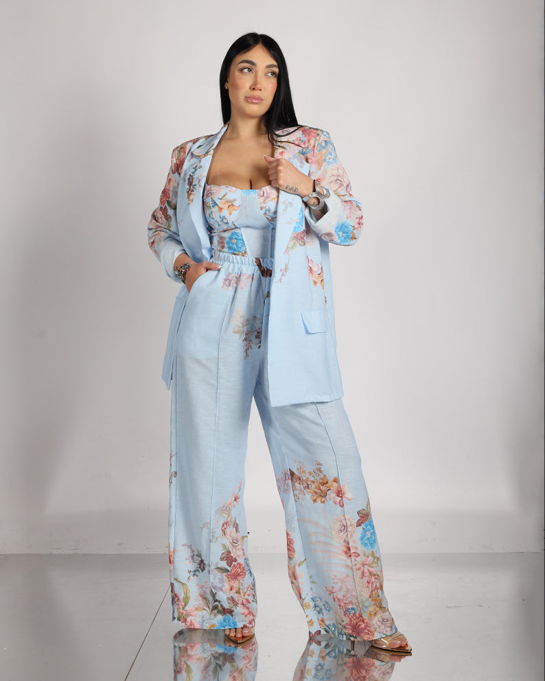 Tailleur 3 pièces fleuri