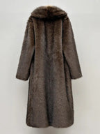 Manteau pour femme en fausse fourrure, couleur unie, devant ouvert, élégant, manches longues, col cascade, vêtement d'extérieur pour l'automne et l'hiver, vêtements pour femmes à porter au quotidien, vêtements pour femmes