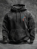 Men's Stand For The Flag Kneel For The Cross Printed Casual Hoodie