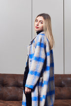 Wool checked coat