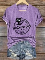 V-Neck Retro Funny Proud Member Of  Club We Do Not Care Menopause Perimenopause Print T-Shirt