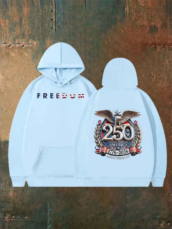 Unisex Felpa con cappuccio stampata 250° anniversario americano