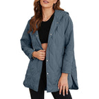 Doudoune Femme,Blouson Léger à Manches Longues et Boutons,Hauts Amples Décontractés Confortables,Vêtements Femme Automne Hiver 2025