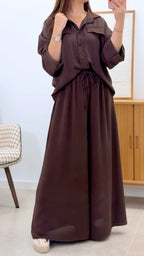 ENSEMBLE CHEMISE + PANTALON LARGE UNI