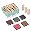 30PCS Wooden Rubber Stamps, Vintage Wood Letter, Mini Cute Emoji Stamps for Cards Making DIY Scrapbooking Photo Album Decoration